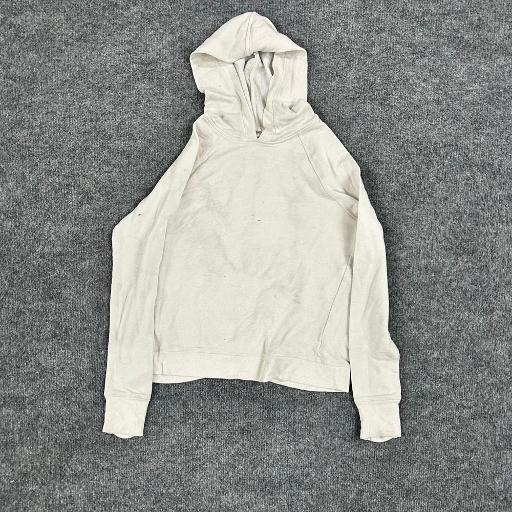 Athleta Hoodie Womens Size XS Cream Modal Blend Tulip Back Pullover Activewear